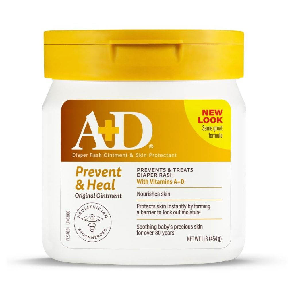 A+D Original Diaper Rash Ointment, Prevents & Protects Diaper Rash, Moisturizes & Heals Dry Skin With Vitamins A&D, 16oz Jar - 1