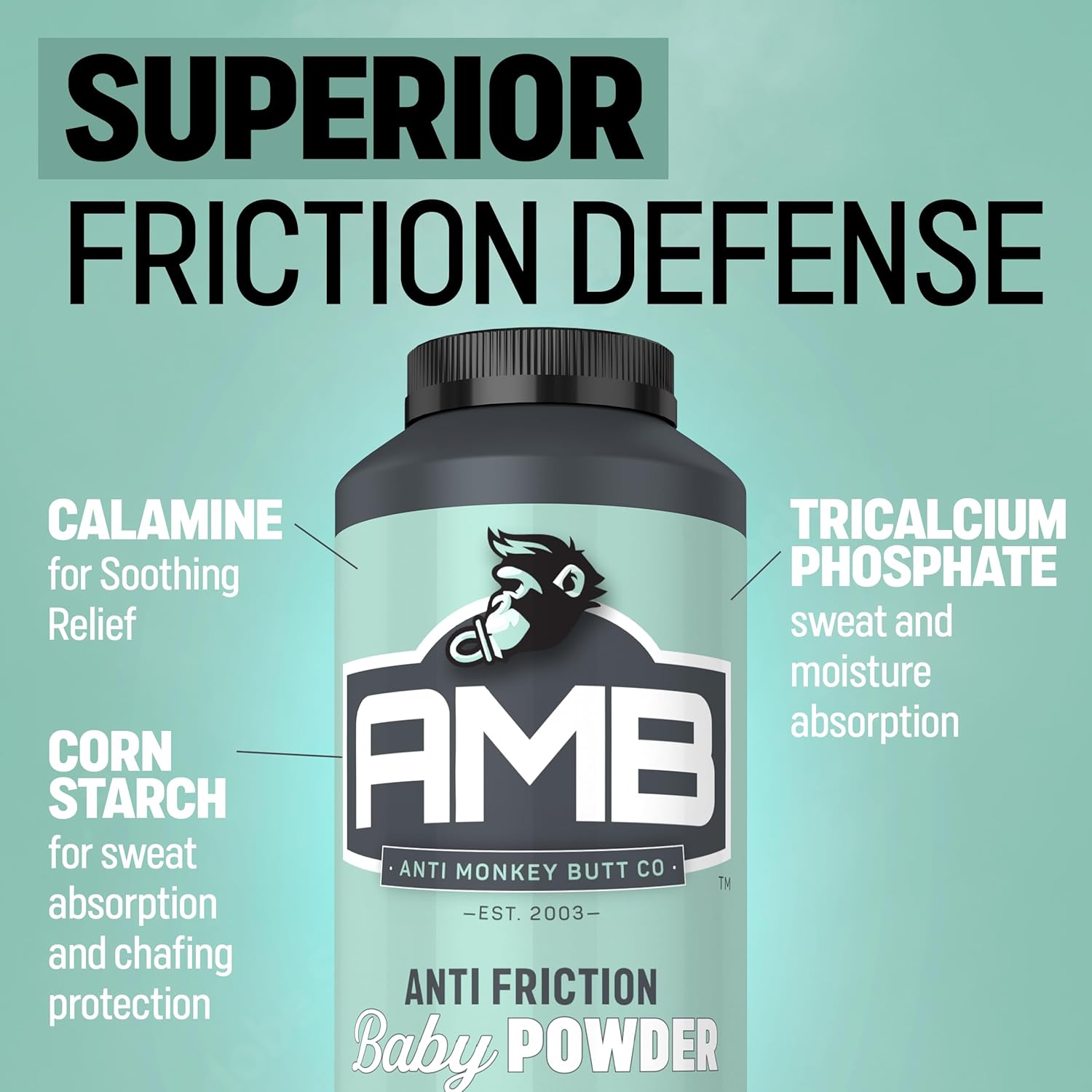 Anti Monkey Butt Baby Powder with Calamine – Talc-Free Diaper Rash & Anti-Chafing Relief – Cornstarch Formula for Itch & Moisture Protection – Hypoallergenic, HSA-FSA Eligible - 3