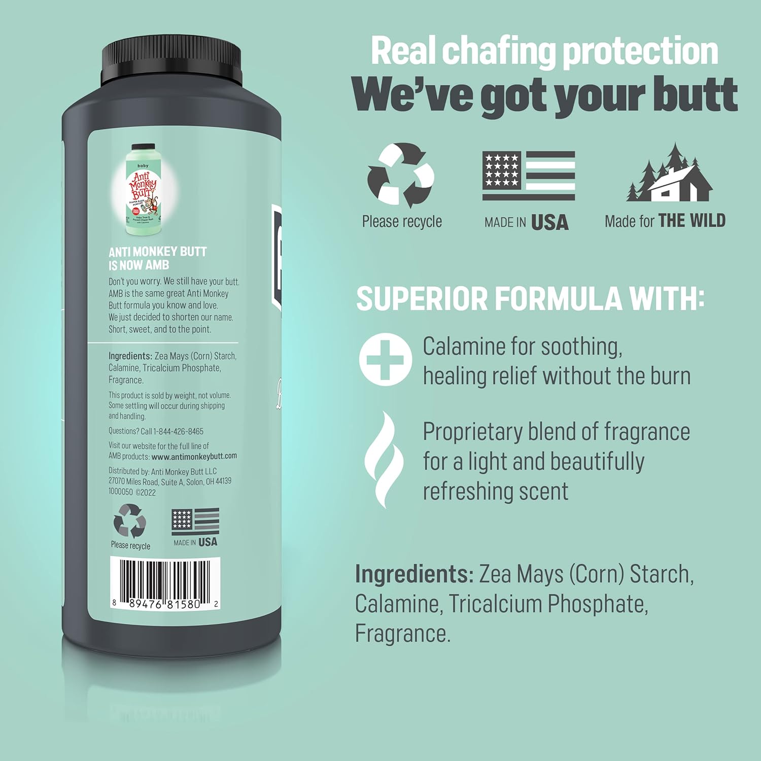 Anti Monkey Butt Baby Powder with Calamine – Talc-Free Diaper Rash & Anti-Chafing Relief – Cornstarch Formula for Itch & Moisture Protection – Hypoallergenic, HSA-FSA Eligible - 7