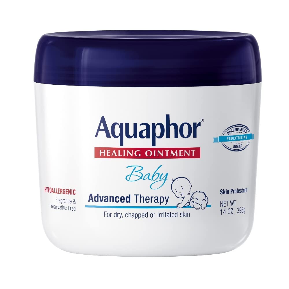 Aquaphor Baby Healing Ointment Advanced Therapy Skin Protectant for Chapped or Dry Skin, Drool Rash and Diaper Rash Ointment, 14 Oz Jar - 1