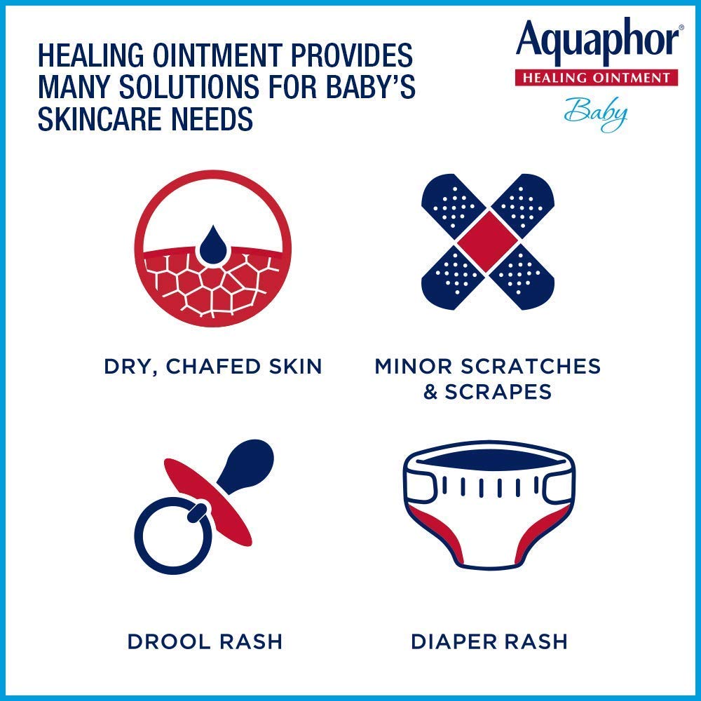 Aquaphor Baby Healing Ointment Advanced Therapy Skin Protectant for Chapped or Dry Skin, Drool Rash and Diaper Rash Ointment, 14 Oz Jar - 4