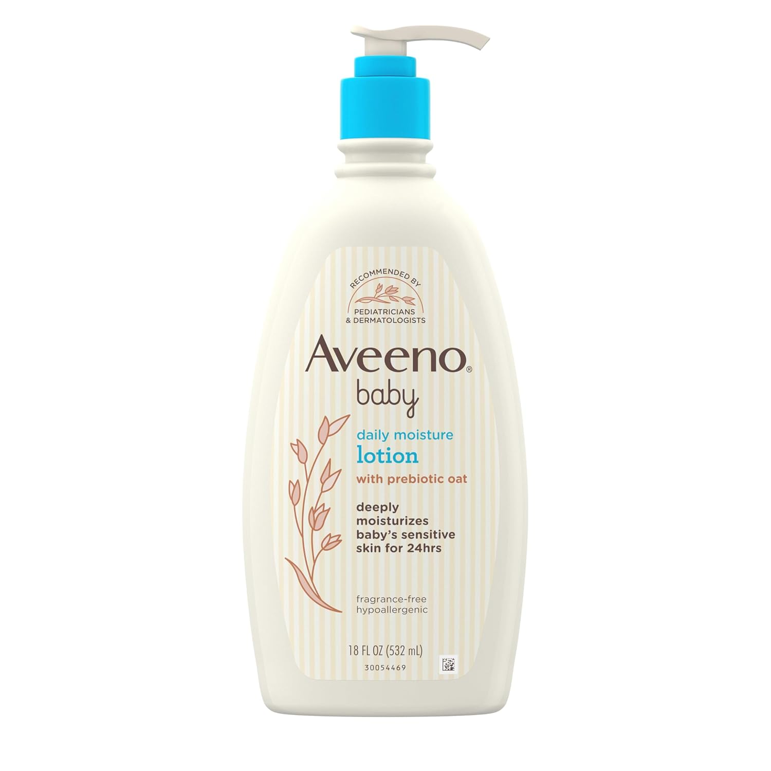 Aveeno Baby Daily Moisture Body Lotion for Sensitive Skin, Hypoallergenic Moisturizing Baby Lotion with Nourishing Oatmeal to Deeply Moisturize Baby's Skin, Fragrance-Free, 18 fl. oz - 1