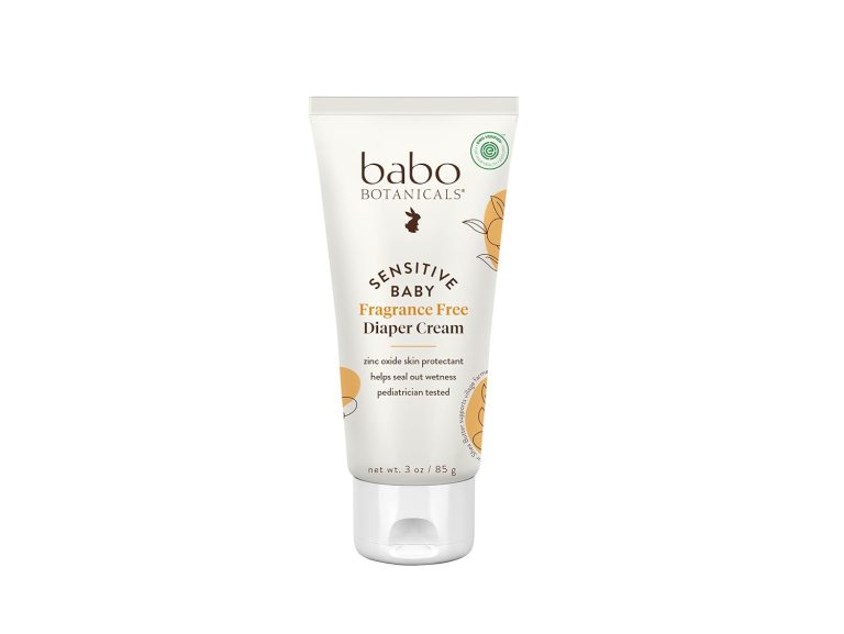 Babo Botanicals Sensitive Baby Fragrance-Free Diaper Cream - 25% Natural Zinc Oxide - Calendula, Shea & Cocoa Butter - EWG Verified - Vegan