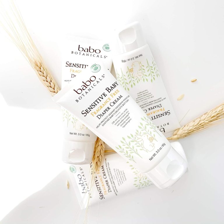 Babo Botanicals Sensitive Baby Fragrance-Free Diaper Cream - 25% Natural Zinc Oxide - Calendula, Shea & Cocoa Butter - EWG Verified - Vegan