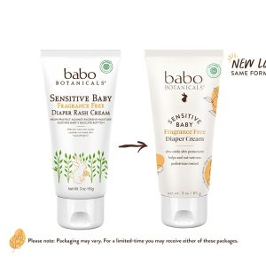 Babo Botanicals Sensitive Baby Fragrance-Free Diaper Cream - 25% Natural Zinc Oxide - Calendula, Shea & Cocoa Butter - EWG Verified - Vegan - 2