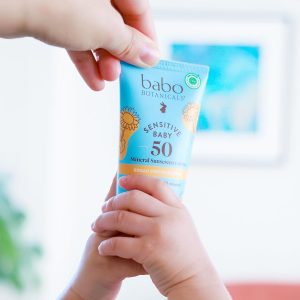Babo Botanicals Sensitive Baby Mineral Sunscreen Lotion SPF50 - Natural Zinc Oxide - Face & Body - Fragrance-Free - Water-Resistant - EWG Verified - Vegan - Extra Sensitive Skin - For Babies & Kids - 10