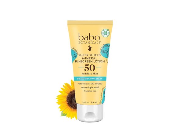 Babo Botanicals Sheer Mineral Sunscreen Lotion SPF 50 - Natural Zinc Oxide - Extra Sensitive Skin - Lightweight - Water Resistant - Fragrance-Free - EWG Verified- Sheer application - 1
