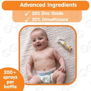 Baby Diaper Rash Cream Spray by Boogie Bottoms, No-Rub Touch Free Application for Sensitive Skin, Over 200 Sprays per Bottle, 1.7 oz, Pack of 3 - 5