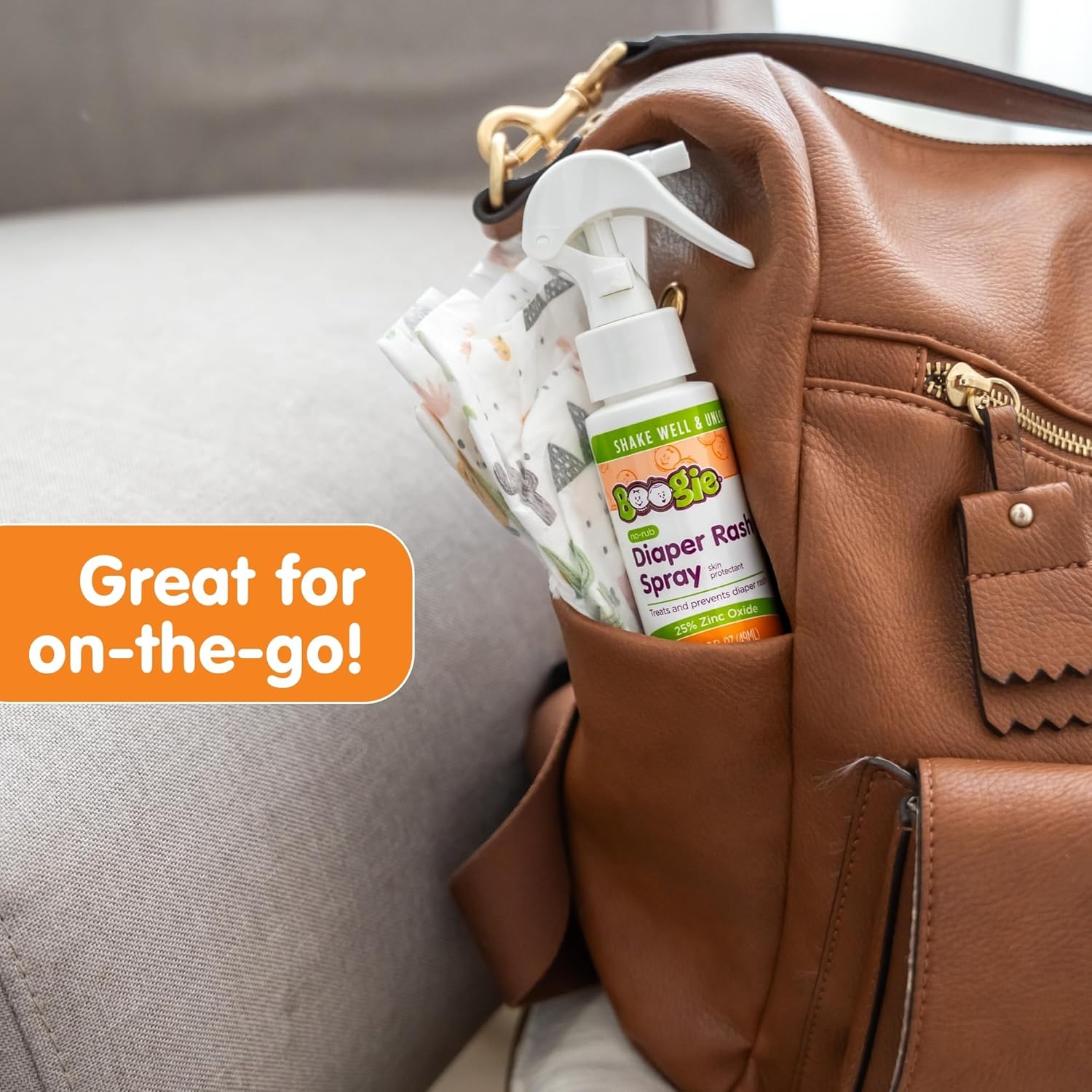 Baby Diaper Rash Cream Spray by Boogie Bottoms, No-Rub Touch Free Application for Sensitive Skin, Over 200 Sprays per Bottle, 1.7 oz, Pack of 3 - 8