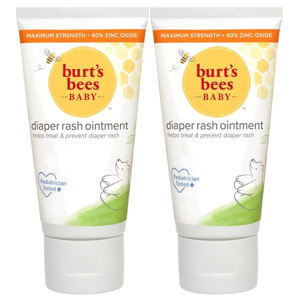 Burt's Bees Baby Diaper Rash Ointment, Maximum Strength, 40% Zinc Oxide, 100% Natural Origin, Pediatrician Tested, Net Weight 3 Ounces , Pack of 2 - 1