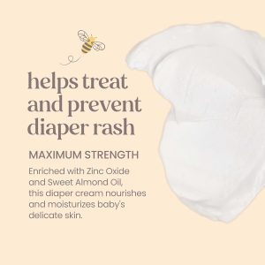 Burt's Bees Baby Diaper Rash Ointment, Maximum Strength, 40% Zinc Oxide, 100% Natural Origin, Pediatrician Tested, Net Weight 3 Ounces , Pack of 2 - 3