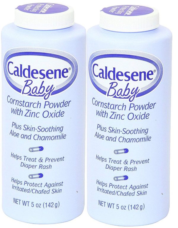 Caldesene Cornstarch Baby Powder with Zinc Oxide, Talc-Free Baby Powder, 5 Oz (2 Pack) - 1