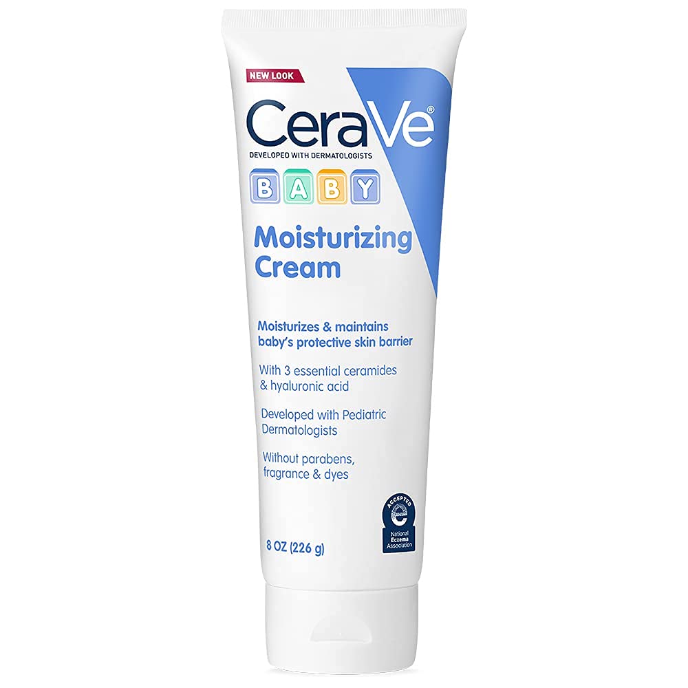 CeraVe Baby Cream, Gentle Moisturizing Cream with Ceramides, Fragrance, Paraben, Dye & Phthalates Free, Rich & Non-Greasy Feel, Gentle Baby Skin Care, 8 Ounce - 1