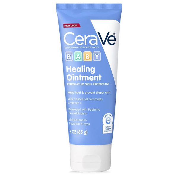 CeraVe Diaper Rash Cream, Baby Healing Ointment for Extra Dry, Cracked Skin, Diaper Cream with Ceramides & Vitamin E, Lanolin, Fragrance, Paraben, Dye, Phthalates & Sulfate Free, 3 Ounce - 1