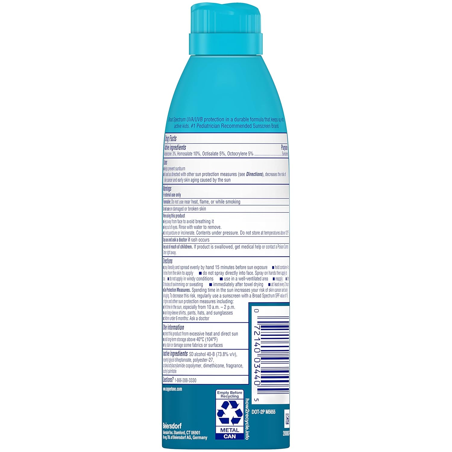 Coppertone Kids Sunscreen Spray SPF 50, Water Resistant Spray Sunscreen for Kids, Free From Oxybenzone, Octinoxate, PABA and Dyes, Pediatrician Recommended Sunblock, 5.5 Oz Can, Pack of 3 - Image 3