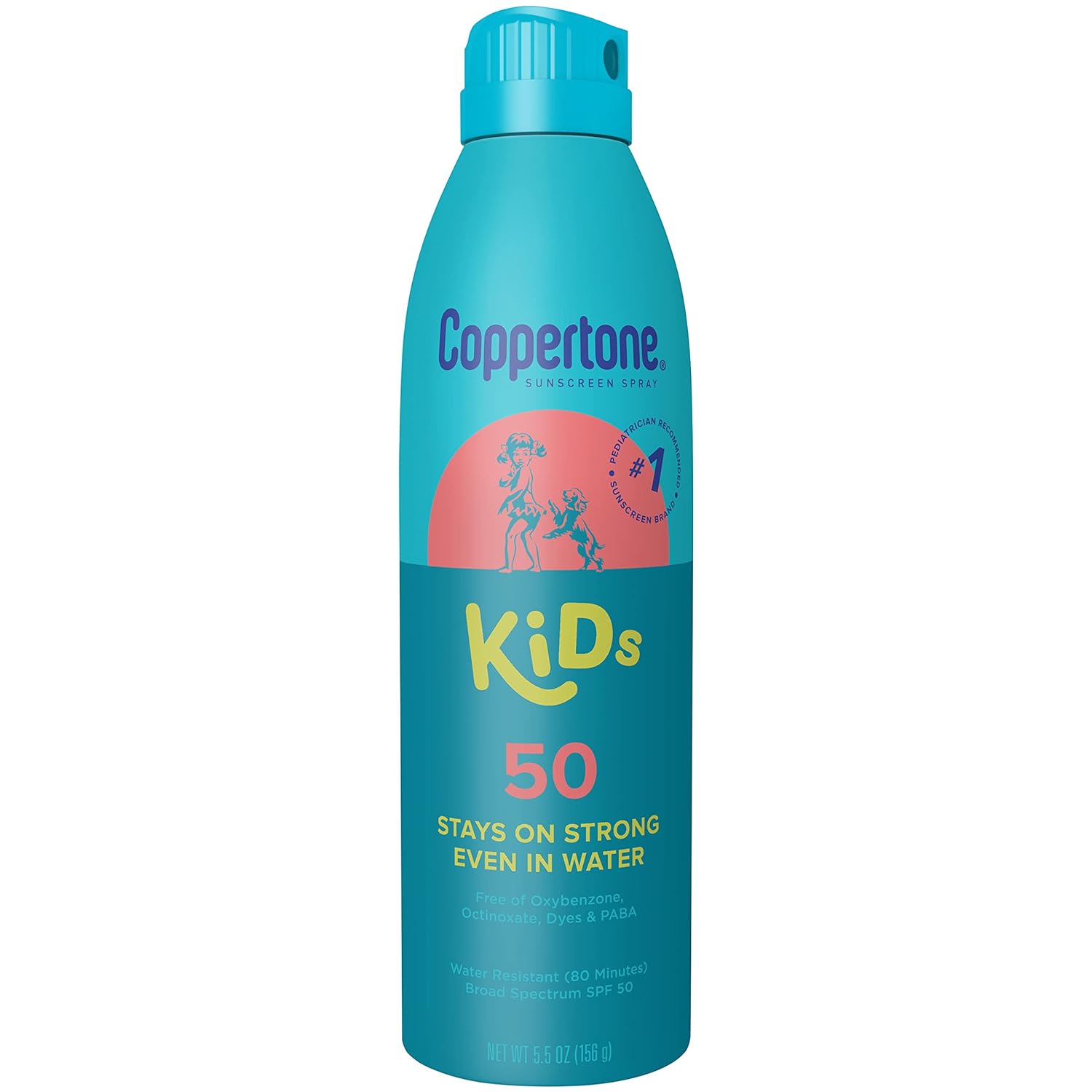Coppertone Kids Sunscreen Spray SPF 50, Water Resistant Spray Sunscreen for Kids, Free From Oxybenzone, Octinoxate, PABA and Dyes, Pediatrician Recommended Sunblock, 5.5 Oz Can, Pack of 3 - Image 4