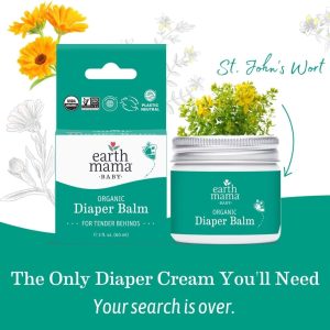Earth Mama Organic Diaper Balm 2-Ounce - Diaper Cream for Baby - EWG Verified, Petroleum & Artificial Fragrance-Free with Calendula for Sensitive Skin - 7