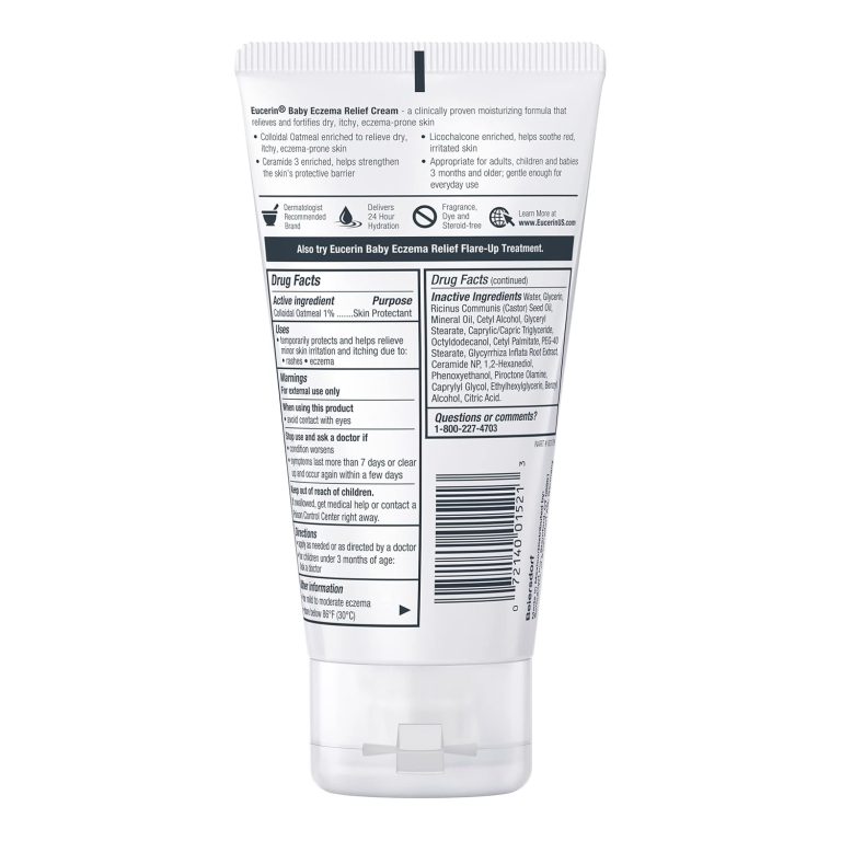 Eucerin Baby Eczema Relief Body Cream, Steroid & Fragrance Free for 3+ Months of Age, 5 oz. Tube