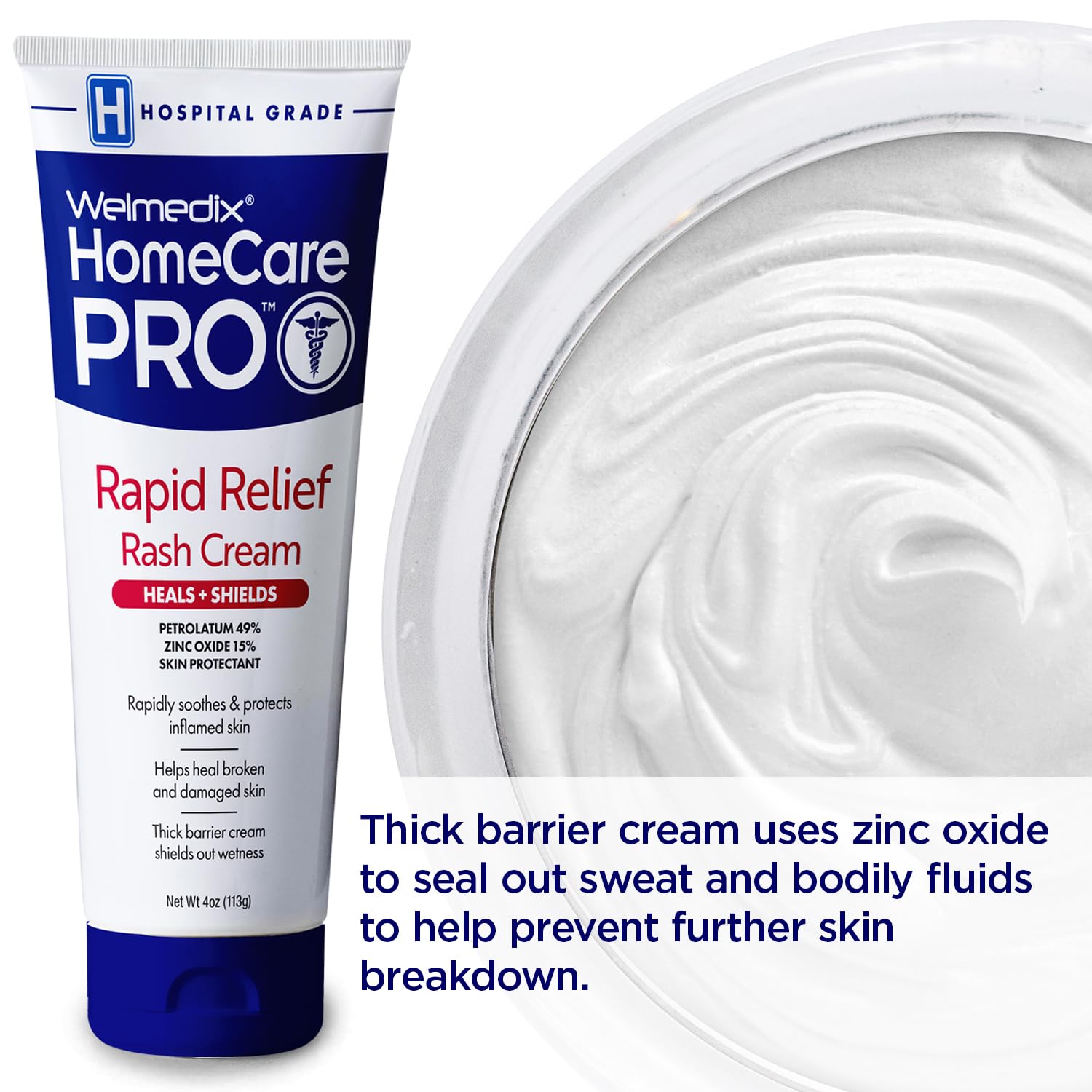 HomeCare PRO Rapid Relief Adult Diaper Rash Cream – Extra Thick, Moisturizing Barrier Cream for Incontinence and Healing-Zinc Oxide - 9