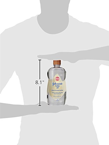 Johnson's Baby Oil, Mineral Oil Enriched with Shea & Cocoa Butter to Prevent Moisture Loss, Hypoallergenic, 20 fl. oz - 9