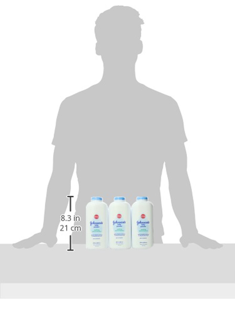 Johnson's Baby Powder with Naturally Derived Cornstarch, Aloe & Vitamin E for Delicate Skin, Hypoallergenic, Free of Parabens, Phthalates & Dyes for Gentle Baby Skin Care, 22 oz, 3 Pack - 11