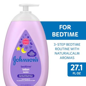 Johnson's Moisturizing Bedtime Baby Lotion with Coconut Oil & NaturalCalm Aromas to Help Relax Baby, Hypoallergenic & Free of Parabens, Phthalates & Dyes, Mild Baby Skin Care, 27.1 fl. oz - 2