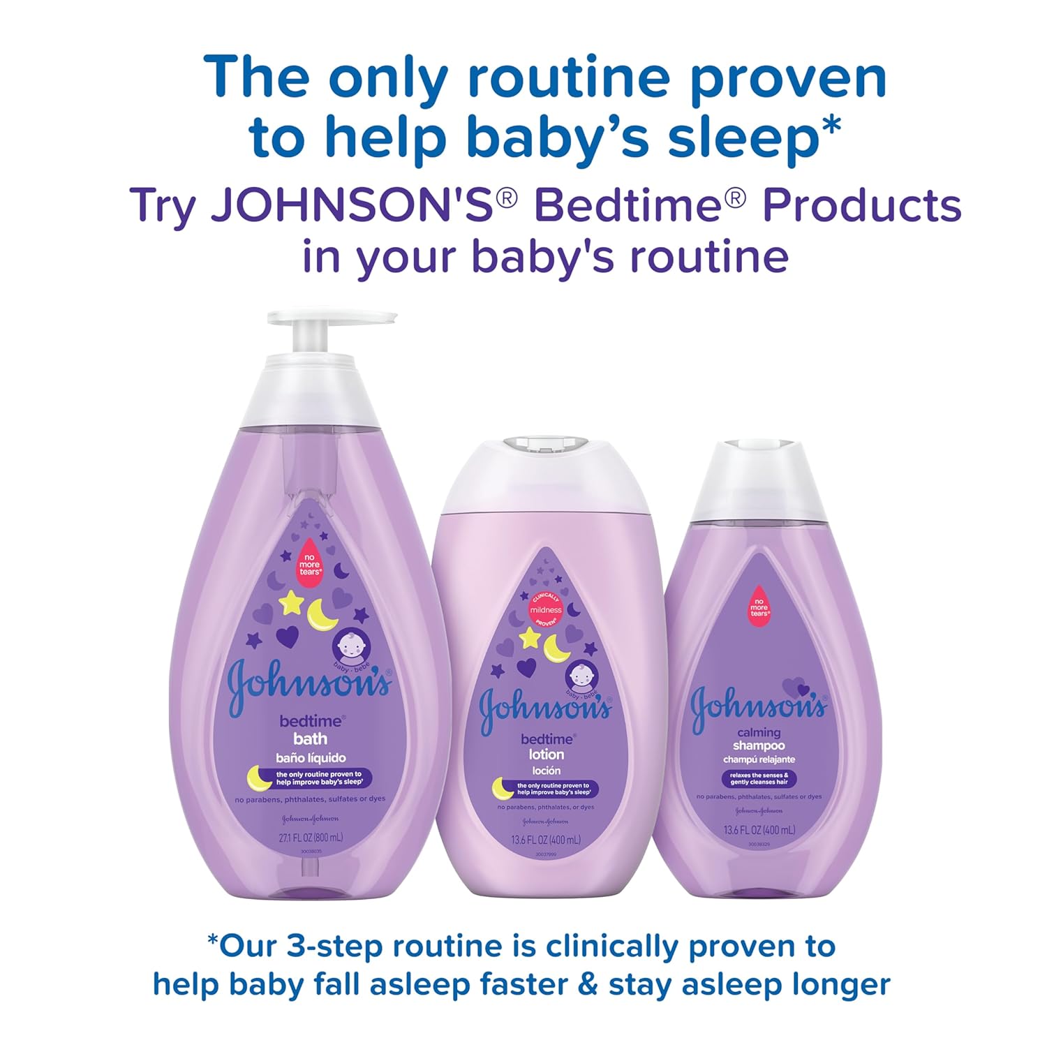 Johnson's Moisturizing Bedtime Baby Lotion with Coconut Oil & NaturalCalm Aromas to Help Relax Baby, Hypoallergenic & Free of Parabens, Phthalates & Dyes, Mild Baby Skin Care, 27.1 fl. oz - 6