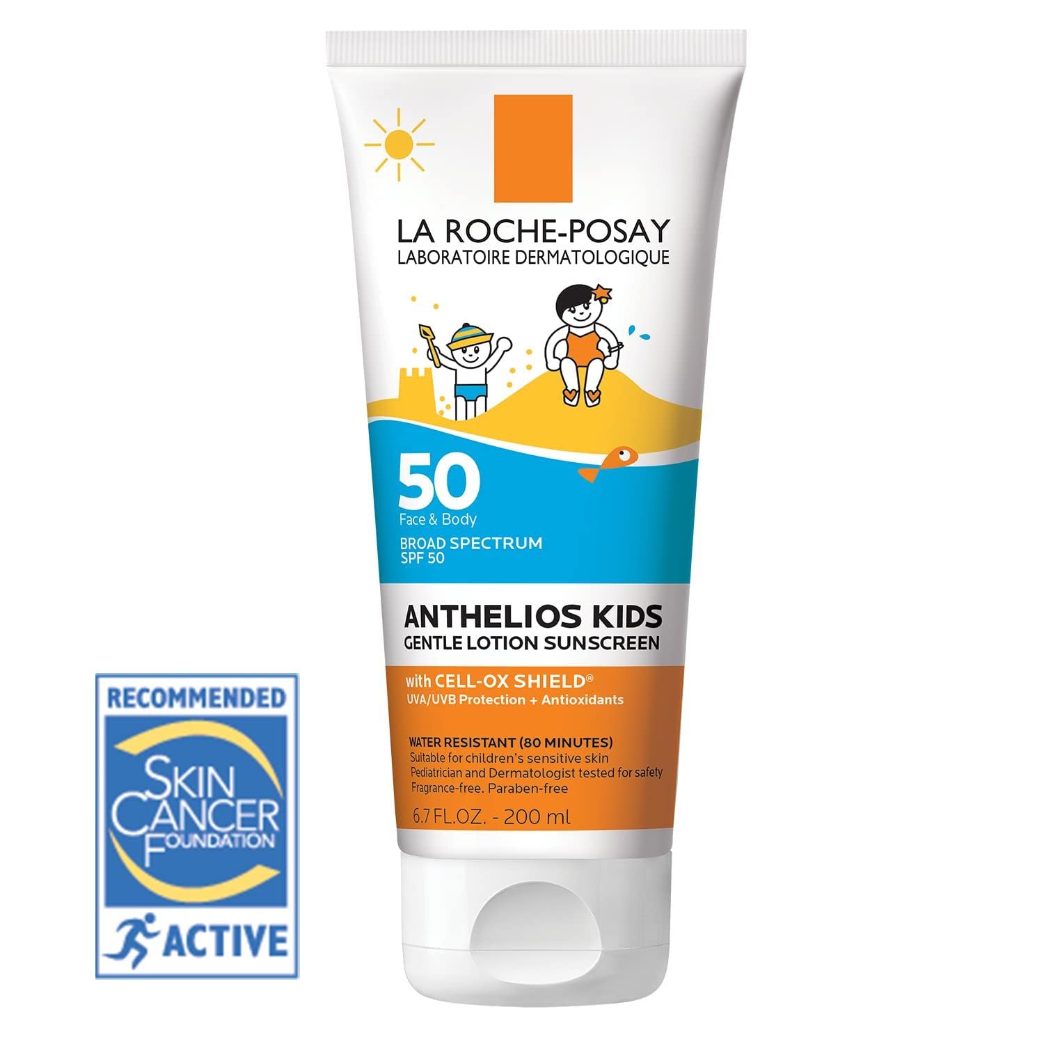 La Roche-Posay Anthelios Kids Gentle Lotion Sunscreen SPF 50, Broad Spectrum SPF + Antioxidants, Sunscreen For Kids, Octinoxate & Oxybenzone-Free, Pediatrician Tested, Non Comedogenic, Oil Free - 1