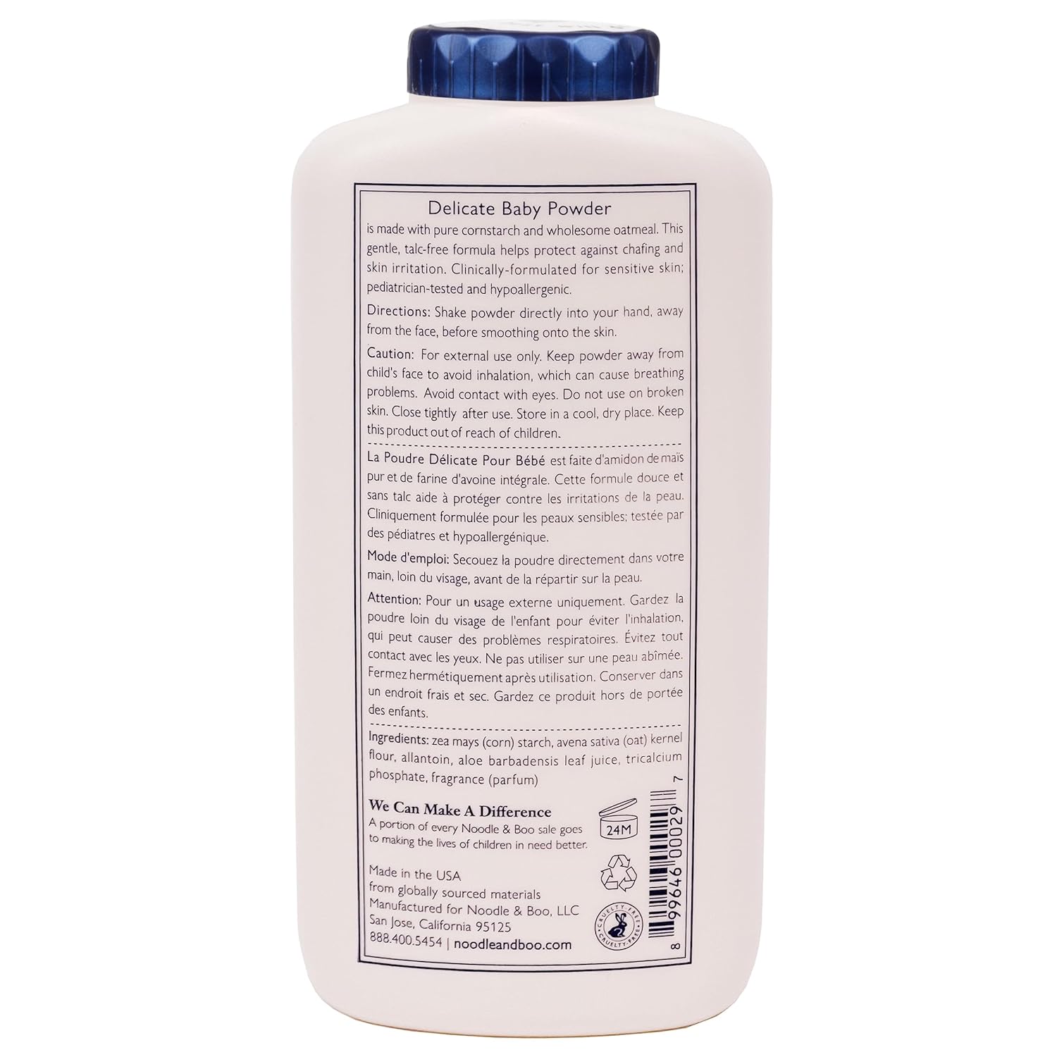 Noodle & Boo Delicate Baby Powder, Natural, Talc Free - 2
