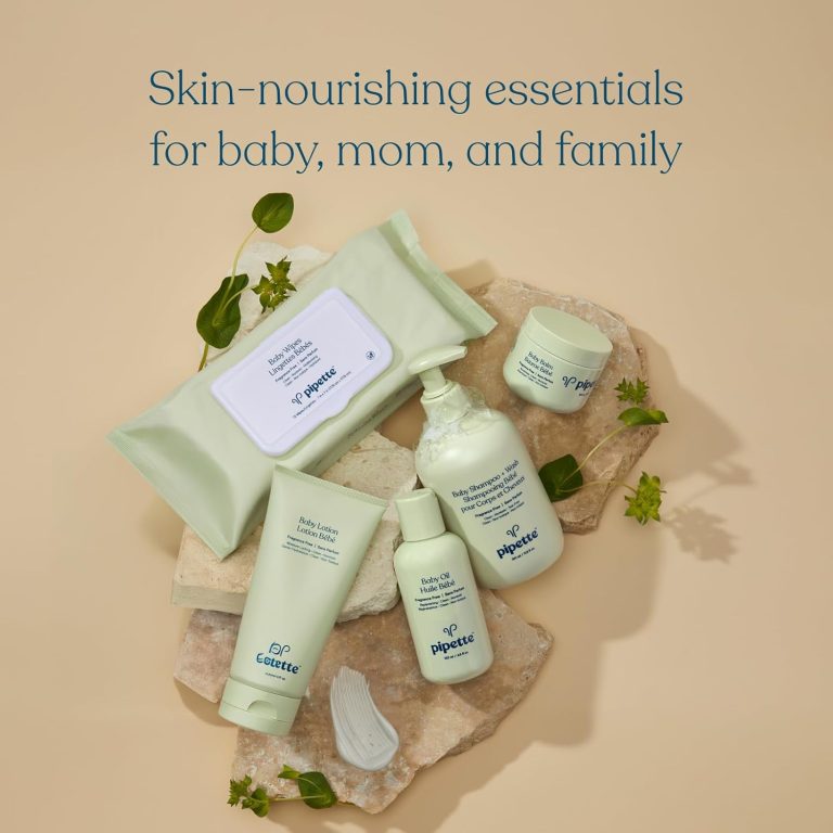 Pipette Baby Oil - Nurture, Moisturize Baby Skin, Vitamin E, Sensitive, Dry Skin, Fragrance Free with Renewable Plant-Derived Squalane, 4.5 fl oz