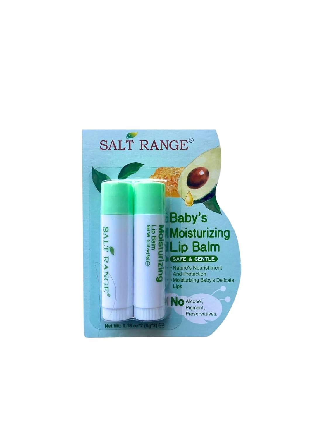 Salt Range Baby's Moisturizing Lip Balm, Safe & Gentle, No Alcohol, 0.18 oz, 2 Pack