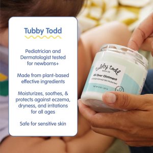 TUBBY TODD All Over Ointment - Baby Eczema Cream - Everyday Multi-Purpose Baby Skin Relief Cream - Sensitive Skin, Dry Skin & Irritation - Steroid & Gluten Free - Fragrance Free, 2 Pack 3.5oz & 8oz - 3