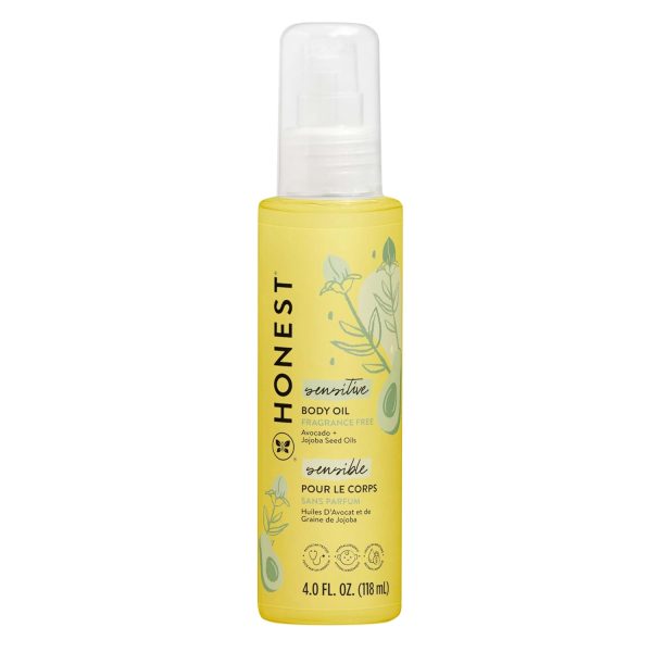 The Honest Company Fragrance Free Moisturizing Body Oil - Nourish + Soothe Baby's Skin - Plant-Based, Hypoallergenic, Vegan - 4.0 fl oz - 1
