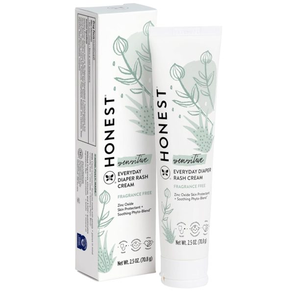 The Honest Company Hypoallergenic Diaper Rash Cream - Moisturizing + Calming Zinc Oxide Ointment - NEA Recognized, Cruelty Free - 2.5 oz - 1