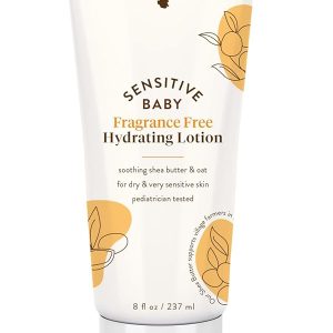 BABO Botanicals Sensitive Baby Fragrance-Free Daily Hydrating Baby Lotion - Shea Butter & Jojoba Oil - for Body & face - for Babies, Kids & Adults with Sensitive Skin - EWG Verified - Vegan - 1