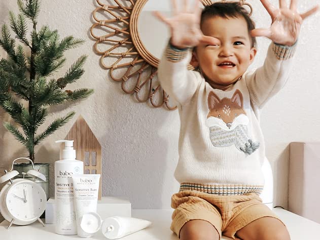 BABO Botanicals Sensitive Baby Fragrance-Free Daily Hydrating Baby Lotion - Shea Butter & Jojoba Oil - for Body & face - for Babies, Kids & Adults with Sensitive Skin - EWG Verified - Vegan - 8