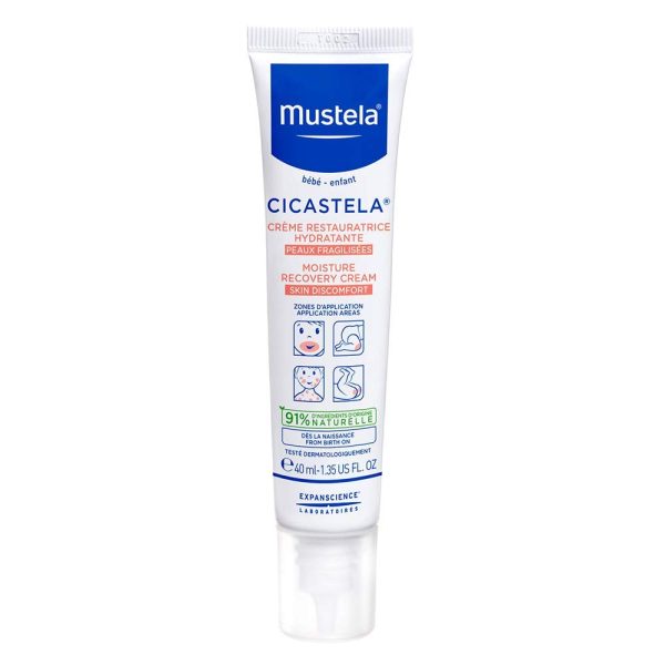 Mustela Cicastela Moisture Recovery Cream - Multipurpose Baby Ointment for Skin Discomfort - with Natural Avocado & Hyaluronic Acid - Fragrance-Free - 1.35 fl. Oz - 1