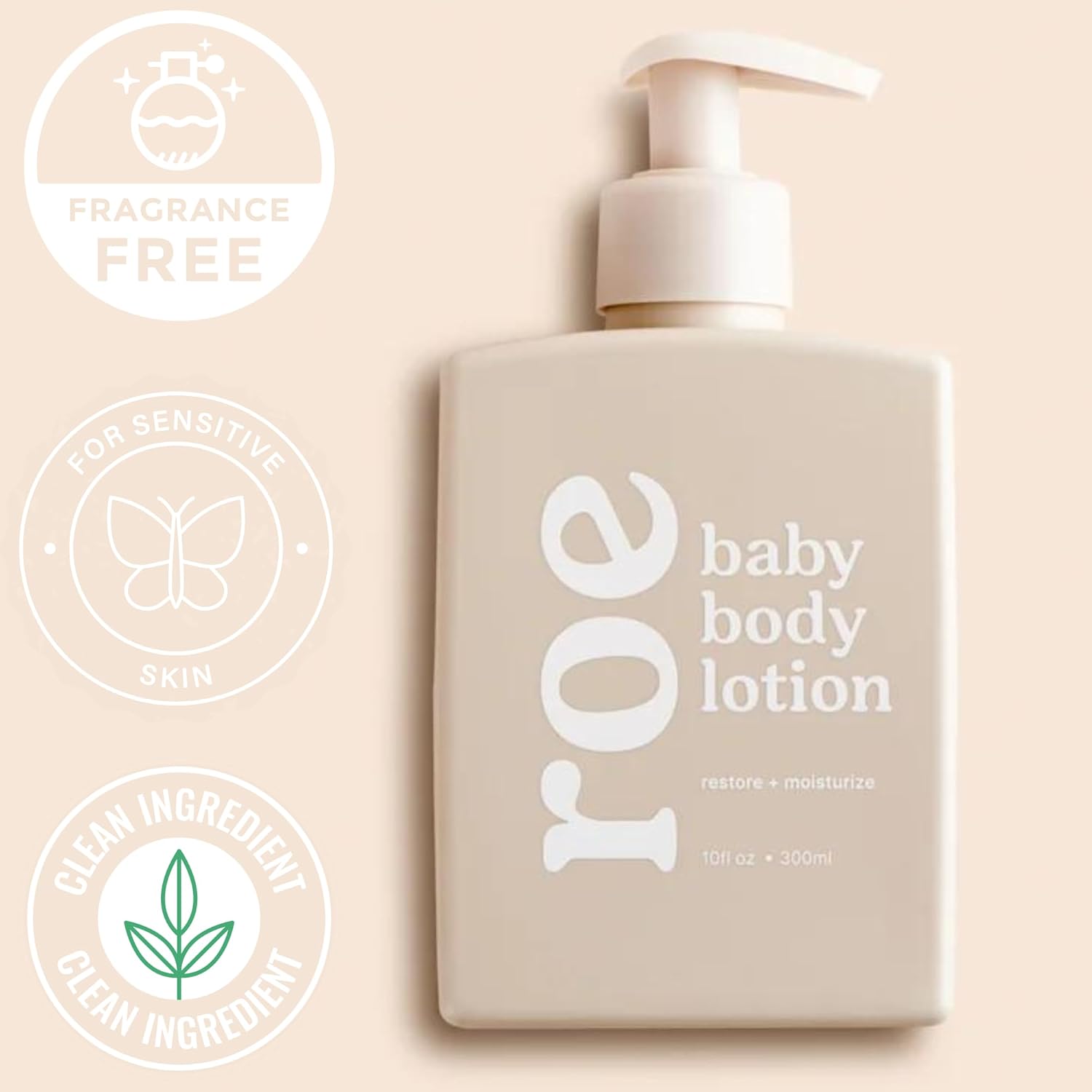 Roe Wellness- Baby Lotion Moisturizer Fragrance-Free - Great For Sensitive Skin Lightweight Moisturizing Lotion - For Babies, Infants, Kids and More - 5