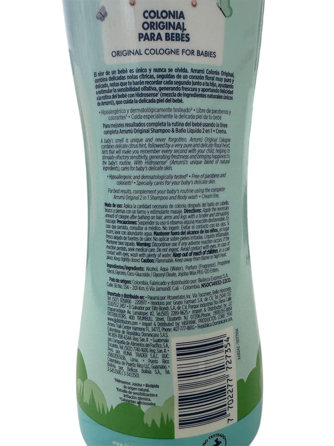 Arrurru naturals Colonia Original Azul 27.5 fl.oz (800 ml) - 4