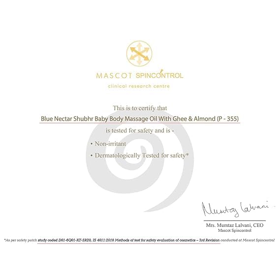 Blue Nectar Ayurveda Gentle Baby Oil for Newborn Skin Care -Moisturizing Baby Massage Oil for Dry Skin Moisturizer - Soothing with 100% Natural Coconut Oil & Organic Ghee (13 Herbs, 6.76 Fl Oz) - 8