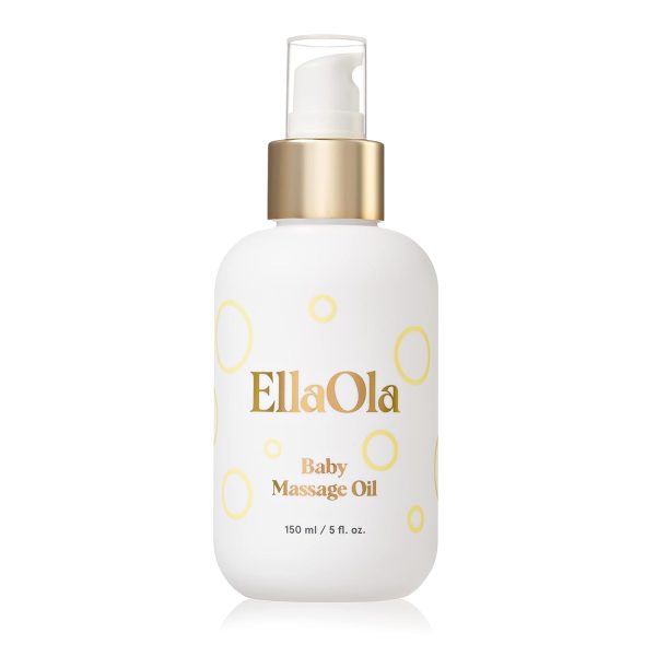 ELLAOLA Organic Moisturizing Baby Massage Oil - Non Greasy Formula Made With Natural Jojoba, Sunflower, and Argan Oil to Hydrate Skin and Protect Against Cradle Cap - 5 fl. oz. - 1