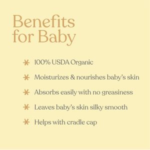 ELLAOLA Organic Moisturizing Baby Massage Oil - Non Greasy Formula Made With Natural Jojoba, Sunflower, and Argan Oil to Hydrate Skin and Protect Against Cradle Cap - 5 fl. oz. - 2
