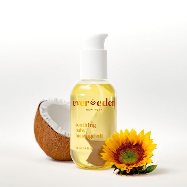 Evereden Soothing Baby Massage Oil 4 fl oz. - Clean Baby Care - Non-toxic and Fragrance Free - Clean Ingredients - 1