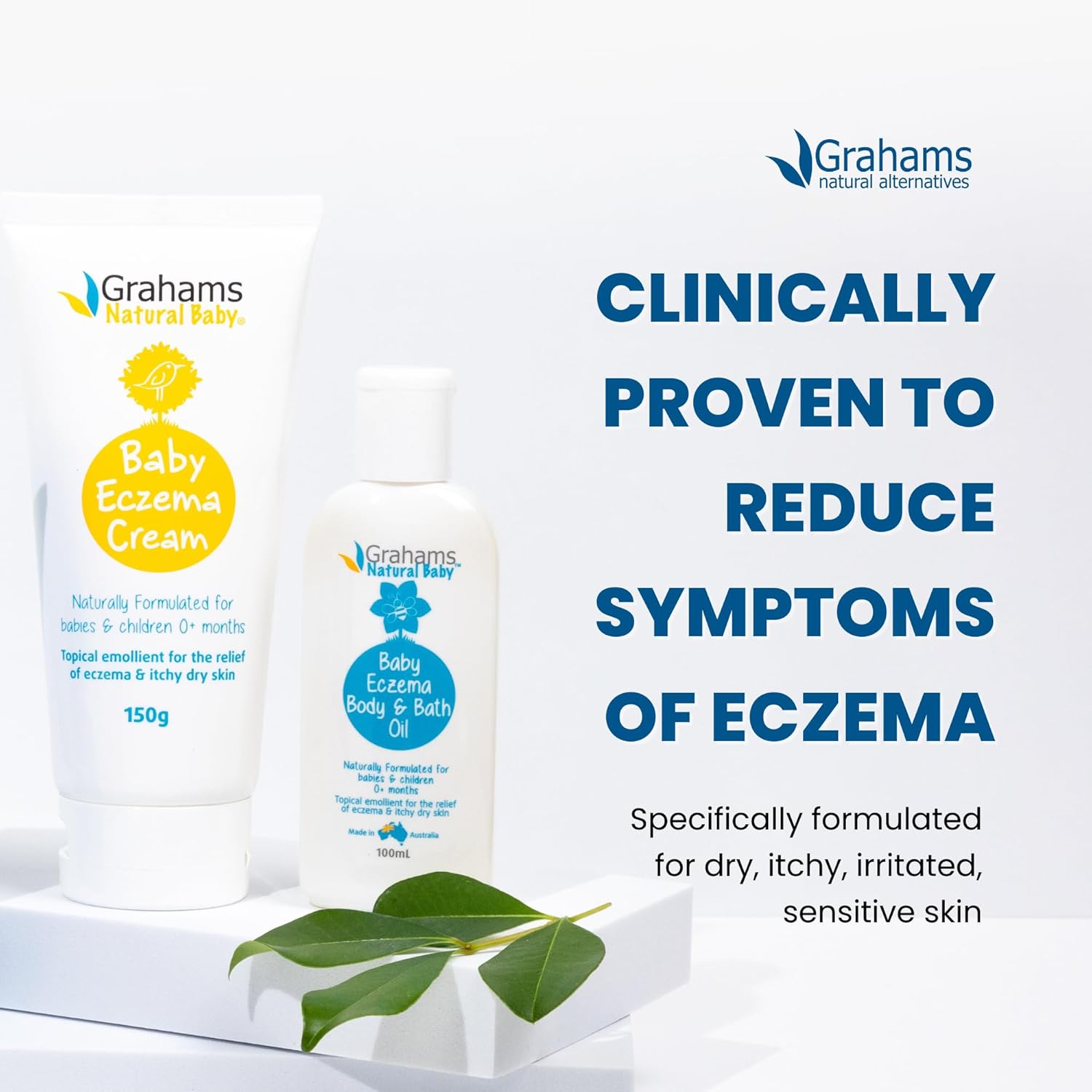 Grahams Natural Baby Eczema Body and Bath Oil - Treat Eczema & Cradle Cap, Relief for Itchy, Dry Skin - Clinically Proven Formula - For Ages 0+ Months to 12 Years (1 x 100ml) - Image 8
