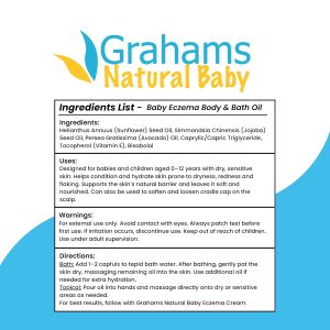 Grahams Natural Baby Eczema Body and Bath Oil - Treat Eczema & Cradle Cap, Relief for Itchy, Dry Skin - Clinically Proven Formula - For Ages 0+ Months to 12 Years (1 x 100ml) - 9