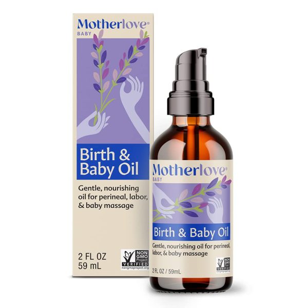 Motherlove Birth & Baby Oil (2 oz) Gentle Lavender-Infused Oil for Perineal, Labor & Baby Massage—Non-GMO, Organic Herbs - 1
