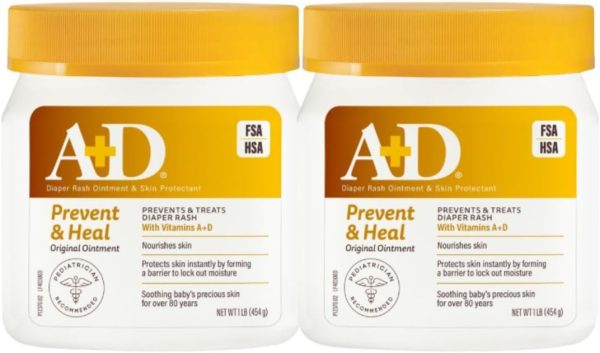 A+D Original Diaper Rash Ointment, 1 Pound Jar Pack of 2 - 1