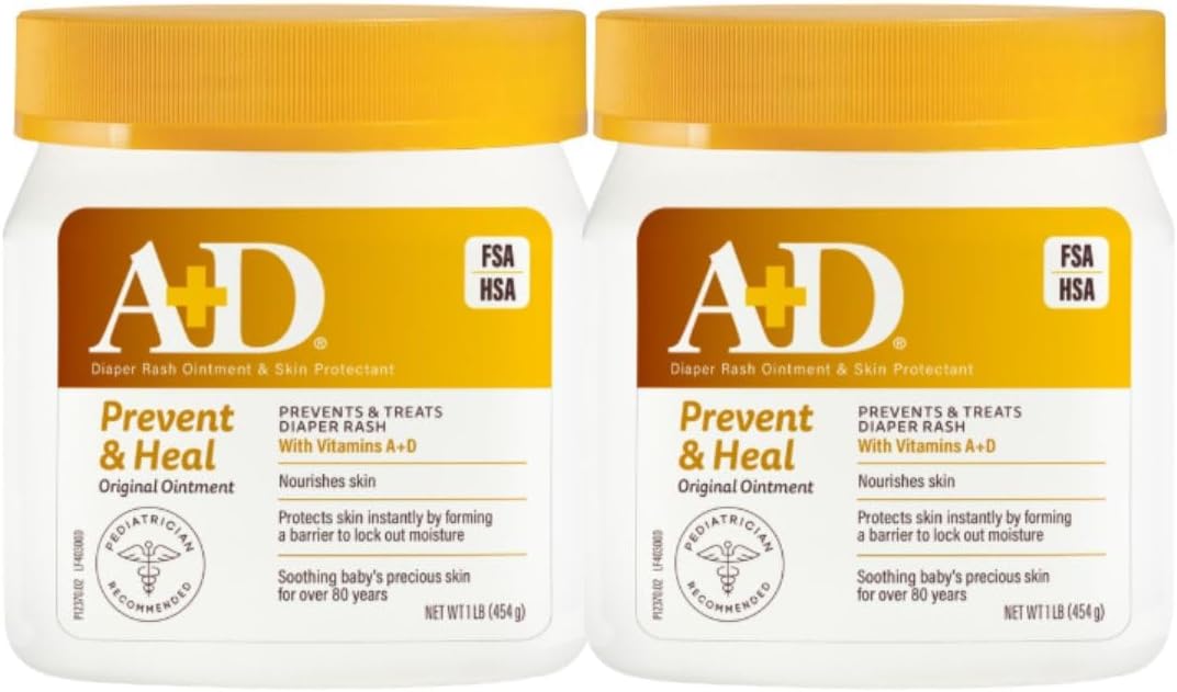 A+D Original Diaper Rash Ointment, 1 Pound Jar Pack of 2 - 1