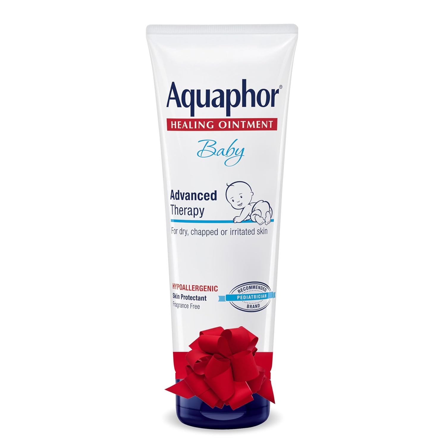 Aquaphor Baby Healing Ointment Advanced Therapy Skin Protectant, Dry Skin and Diaper Rash Ointment, Holiday Baby Gifts, 7 Oz Tube - 1
