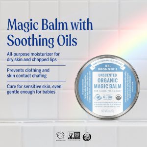 Dr. Bronner's - Organic Magic Balm - Baby Unscented, Made with Organic Beeswax & Hemp Oil, Moisturizes & Soothes Hands, Face & Body - 2